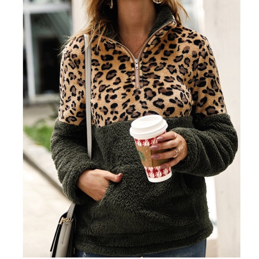 Hunter Green Fleece Pullover Top